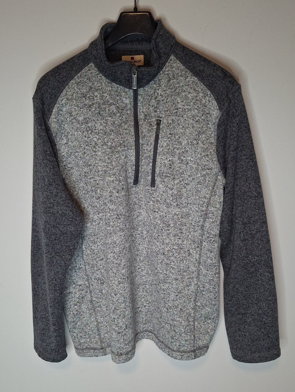 Woolrich Men's Heather Gray 14 Zip Sweater Fleece Pullover Size XL